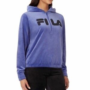 NWT Fila velour half zip hooded top jacket